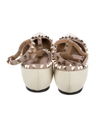 Valentino Rockstud Accents Leather Ballet Flats