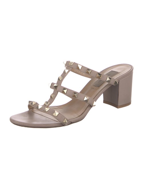 Valentino Rockstud Accents Leather Slides