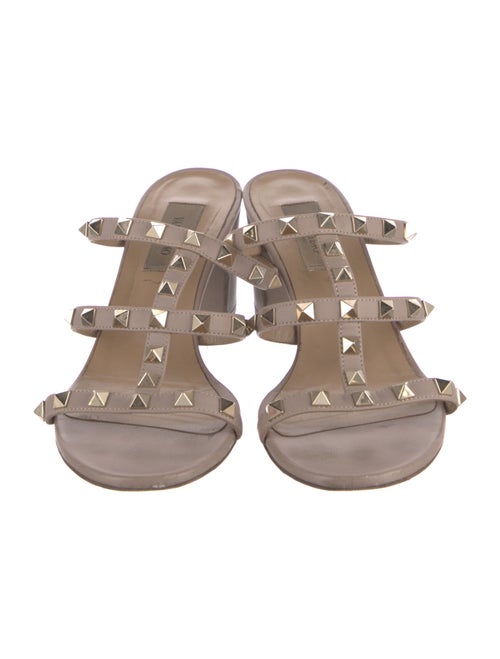 Valentino Rockstud Accents Leather Slides