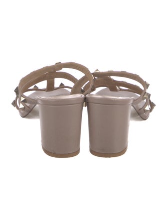 Valentino Rockstud Accents Leather Slides