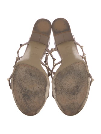 Valentino Rockstud Accents Leather Slides