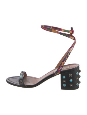 Valentino Rockstud Accents Leather Sandals