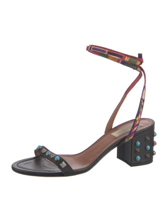 Valentino Rockstud Accents Leather Sandals