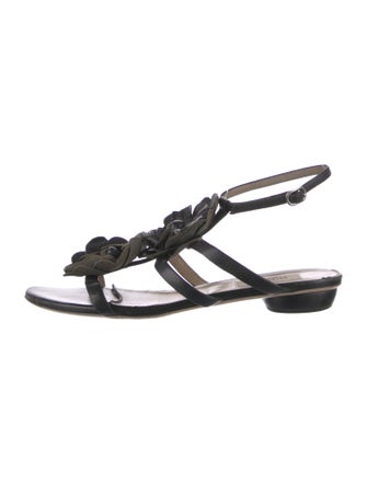 Valentino Rockstud Accents Leather Slingback Sandals