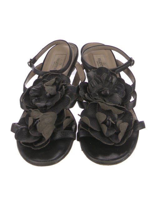 Valentino Rockstud Accents Leather Slingback Sandals