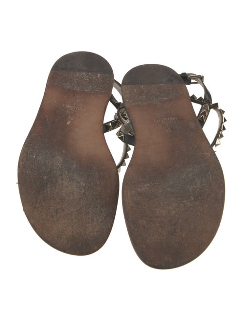Valentino Rockstud Accents Leather T-Strap Sandals