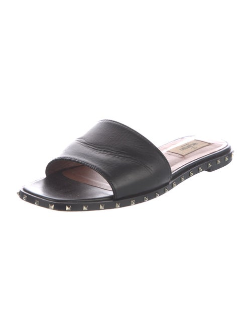 Valentino Rockstud Accents Leather Slides