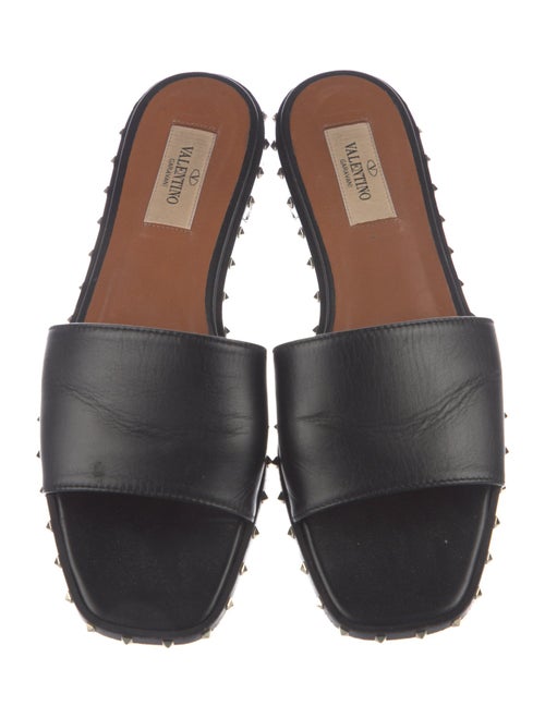 Valentino Rockstud Accents Leather Slides