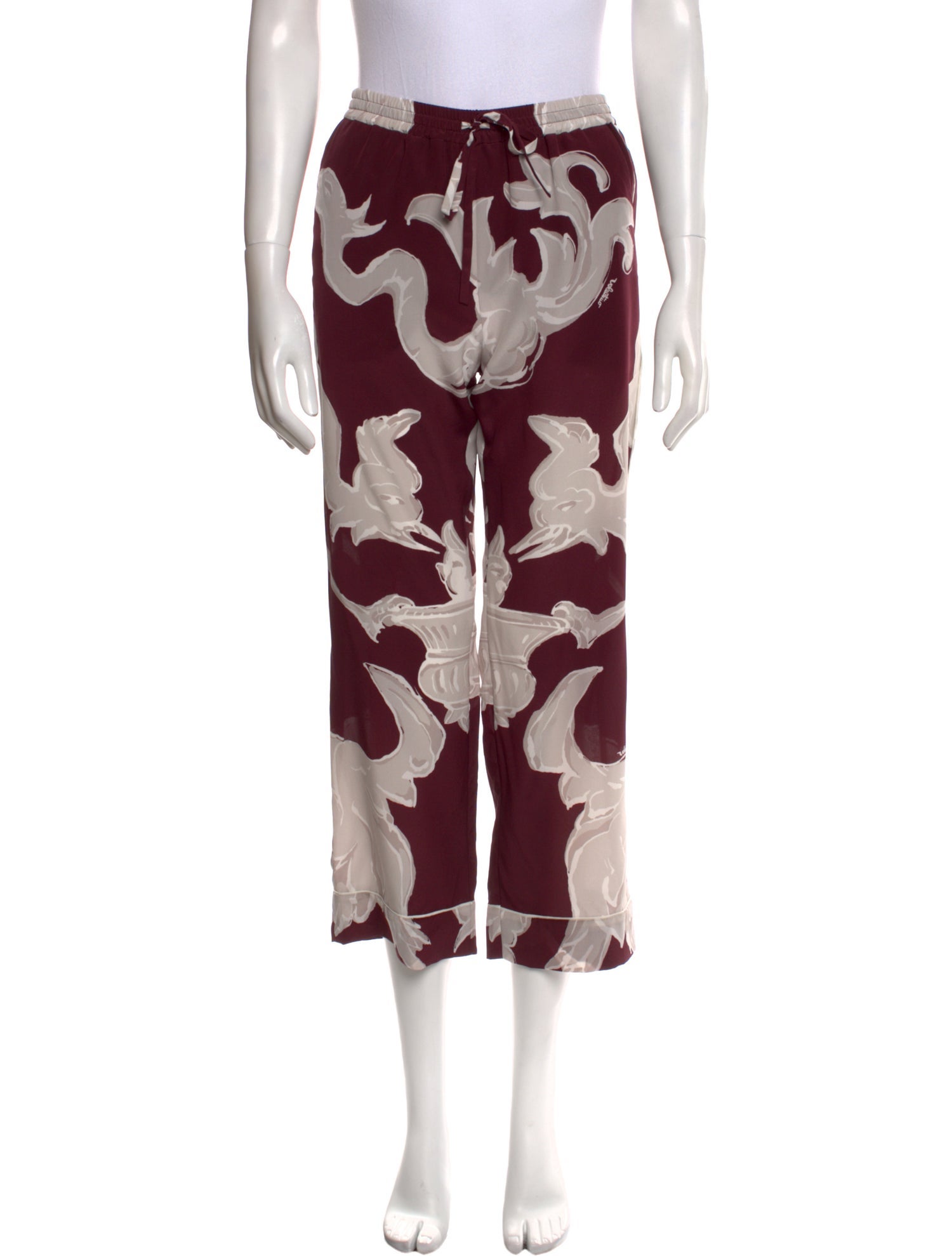 Valentino Silk Straight Leg Pants