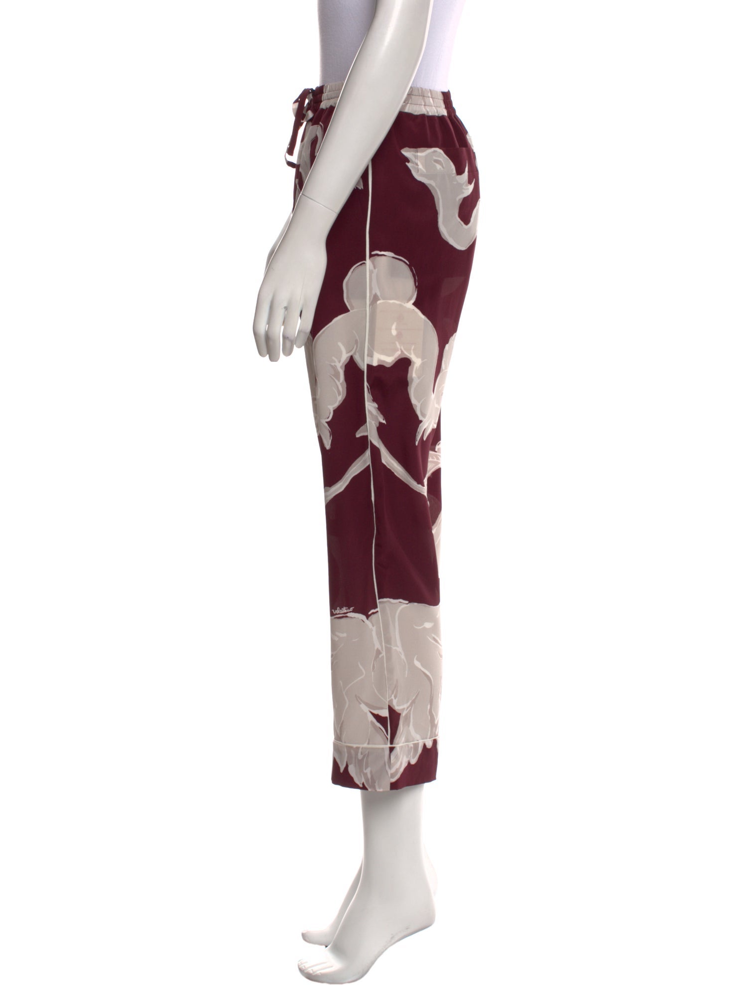 Valentino Silk Straight Leg Pants