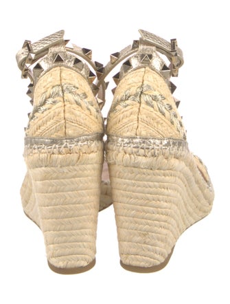 Valentino Straw Glitter Accents Espadrilles