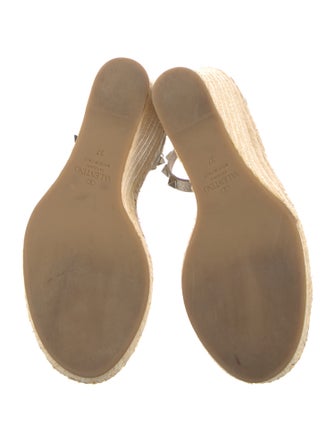 Valentino Straw Glitter Accents Espadrilles