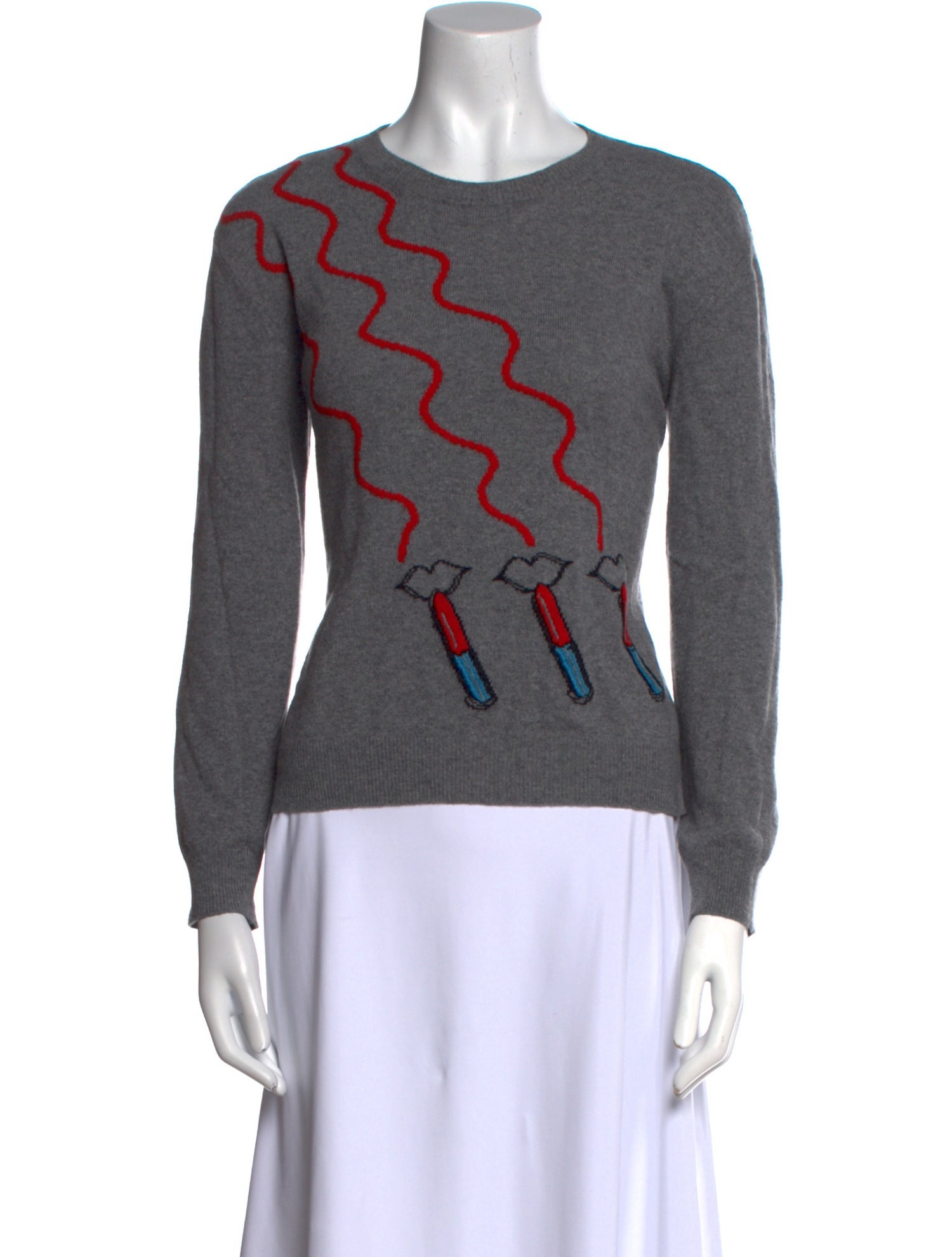 Valentino Virgin Wool Graphic Print Sweater