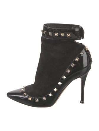 Valentino Rockstud Accents Suede Boots