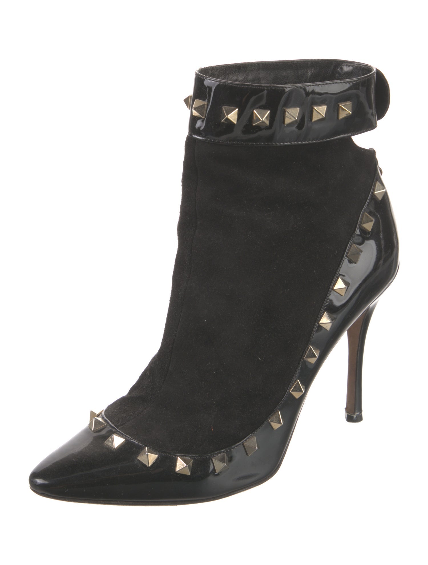 Valentino Rockstud Accents Suede Boots