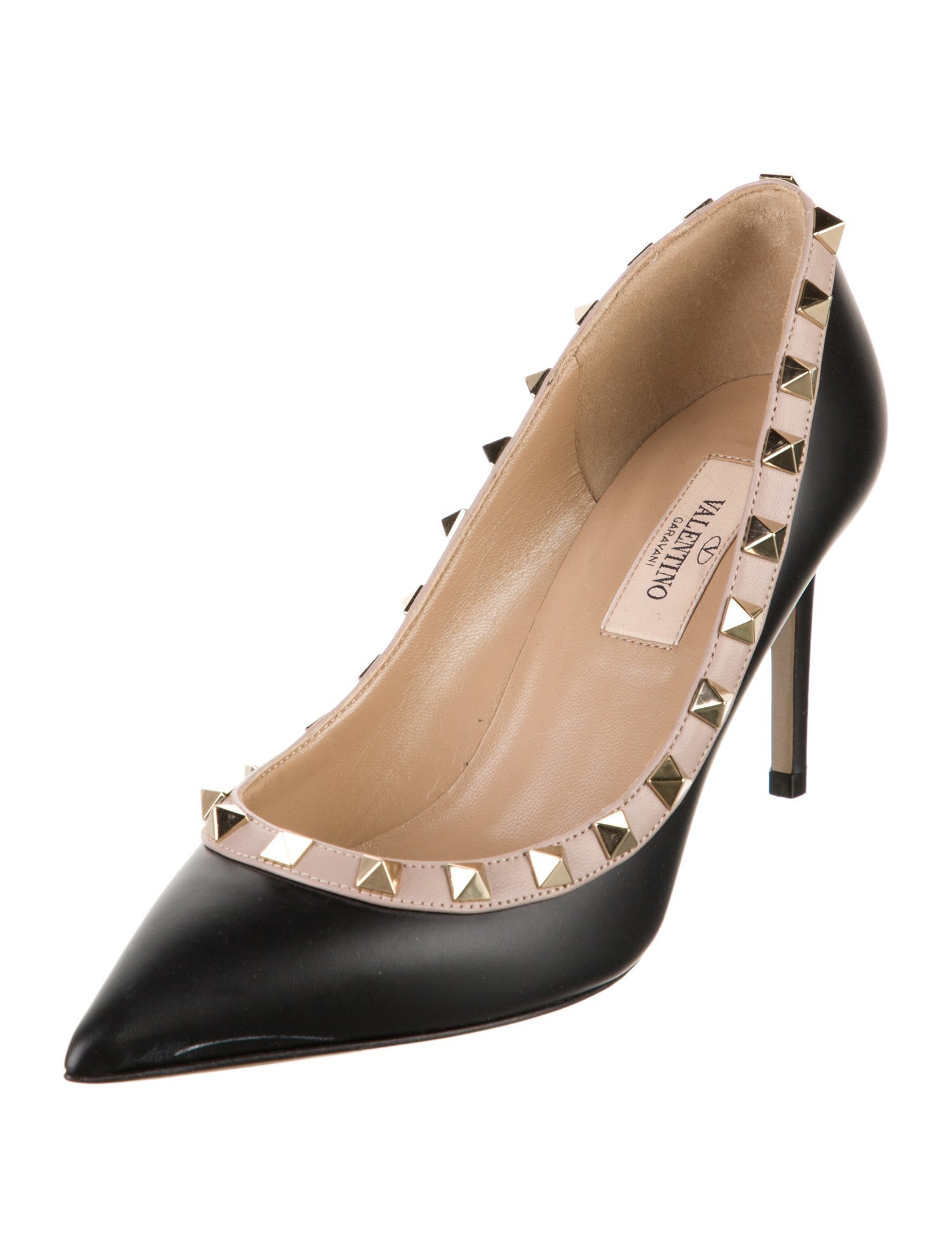 Valentino Rockstud Accents Leather Pumps