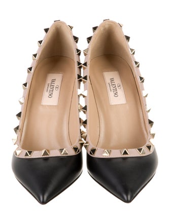 Valentino Rockstud Accents Leather Pumps