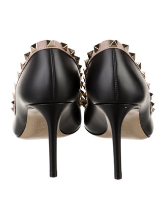 Valentino Rockstud Accents Leather Pumps