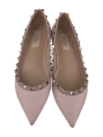 Valentino Rockstud Accents Patent Leather Ballet Flats
