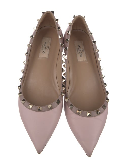 Valentino Rockstud Accents Patent Leather Ballet Flats
