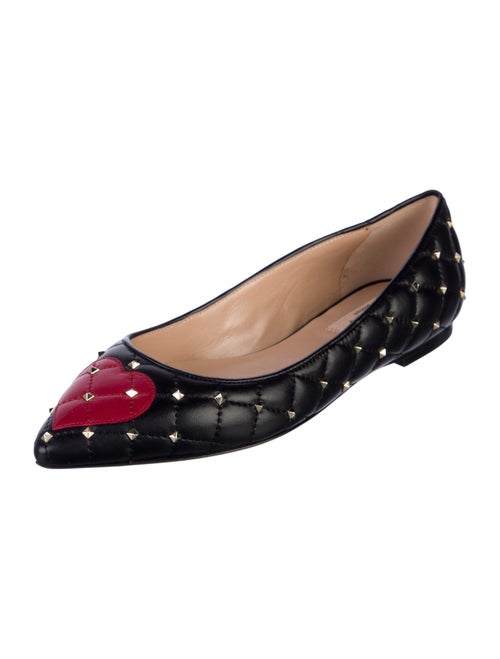 Valentino Quilted Pattern Leather Ballet Flats