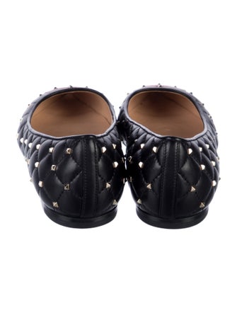 Valentino Quilted Pattern Leather Ballet Flats