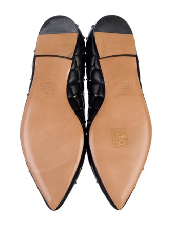 Valentino Quilted Pattern Leather Ballet Flats