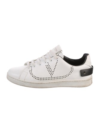 Valentino Rockstud Accents Leather Sneakers