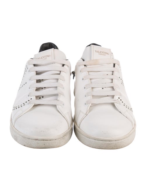 Valentino Rockstud Accents Leather Sneakers