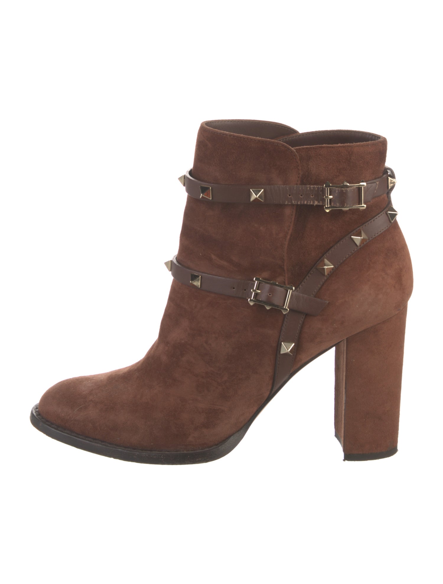 Valentino Rockstud Accents Suede Boots