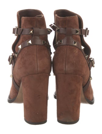 Valentino Rockstud Accents Suede Boots