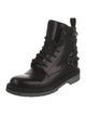 Valentino Leather Crystal Embellishments Combat Boots