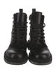 Valentino Leather Crystal Embellishments Combat Boots