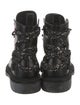 Valentino Leather Crystal Embellishments Combat Boots