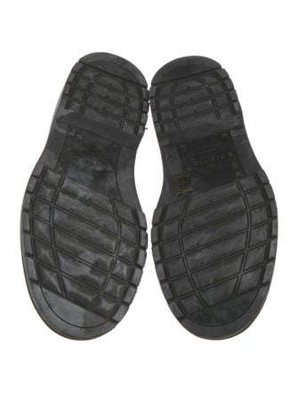 Valentino Leather Crystal Embellishments Combat Boots