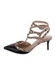 Valentino Rockstud Accents Leather T-Strap Pumps