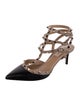 Valentino Rockstud Accents Leather T-Strap Pumps