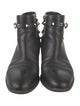 Valentino Rockstud Accents Leather Moto Boots