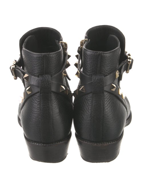 Valentino Rockstud Accents Leather Moto Boots
