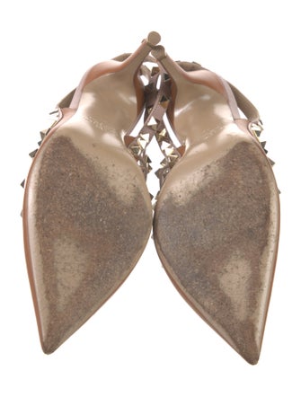 Valentino Rockstud Accents Leather T-Strap Pumps