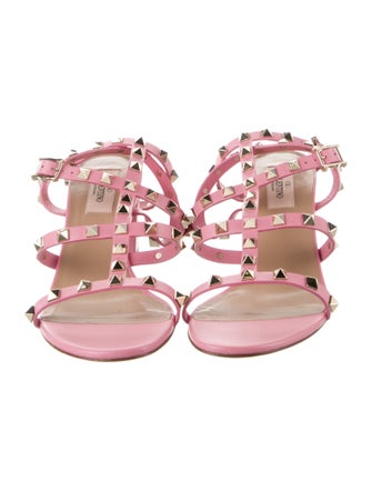 Valentino Rockstud Accents Leather Gladiator Sandals