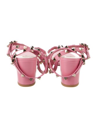 Valentino Rockstud Accents Leather Gladiator Sandals