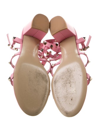 Valentino Rockstud Accents Leather Gladiator Sandals