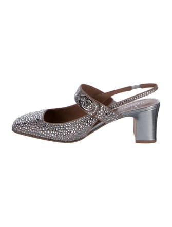 Valentino Crystal Crystal Embellishments Slingback Pumps