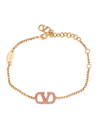 Valentino Crystal VLogo Signature Link Bracelet