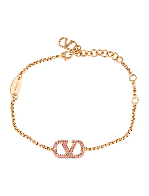 Valentino Crystal VLogo Signature Link Bracelet
