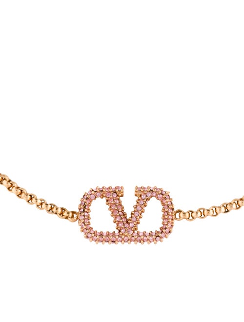 Valentino Crystal VLogo Signature Link Bracelet