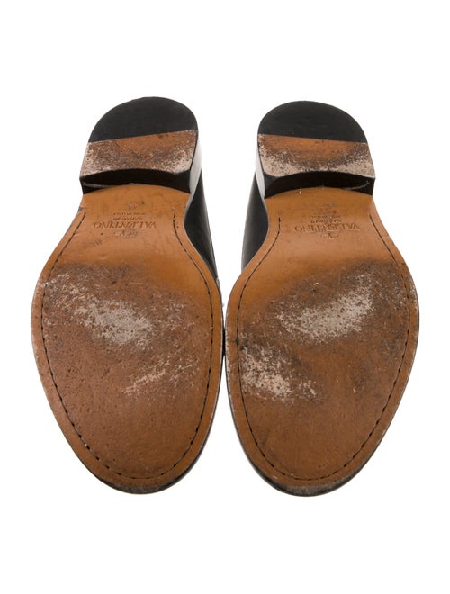 Valentino Rockstud Accents Leather Loafers