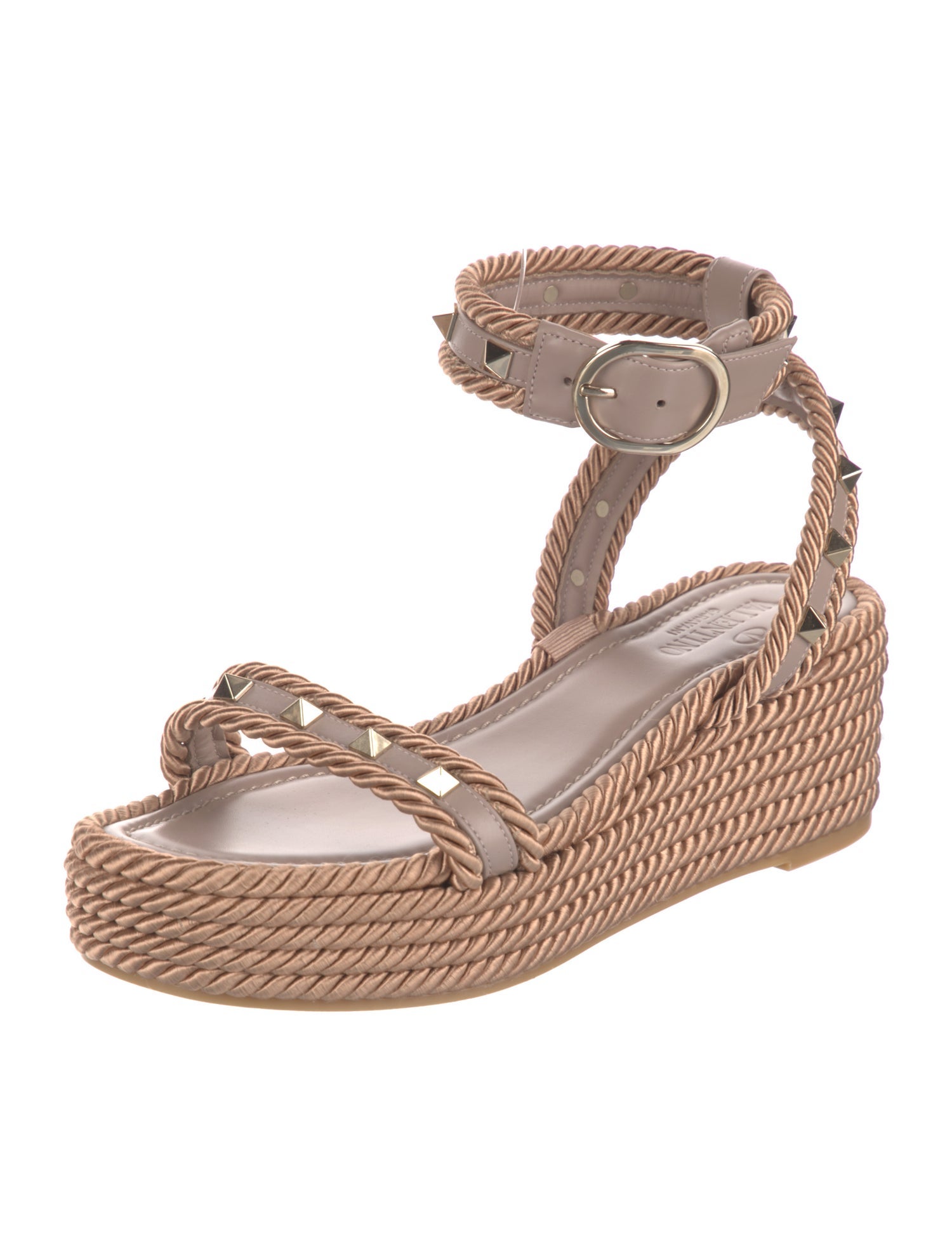 Valentino Rockstud Accents Leather Slingback Pumps