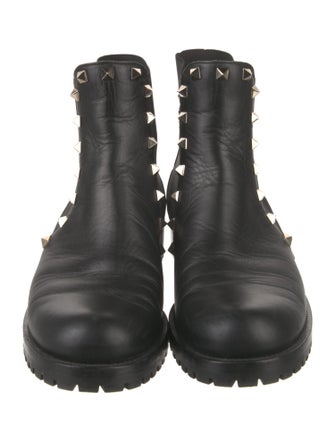 Valentino Rockstud Accents Leather Chelsea Boots
